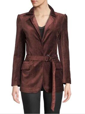 PAIGE Sorrenti Stretch Velvet Belted Blazer / NWOT